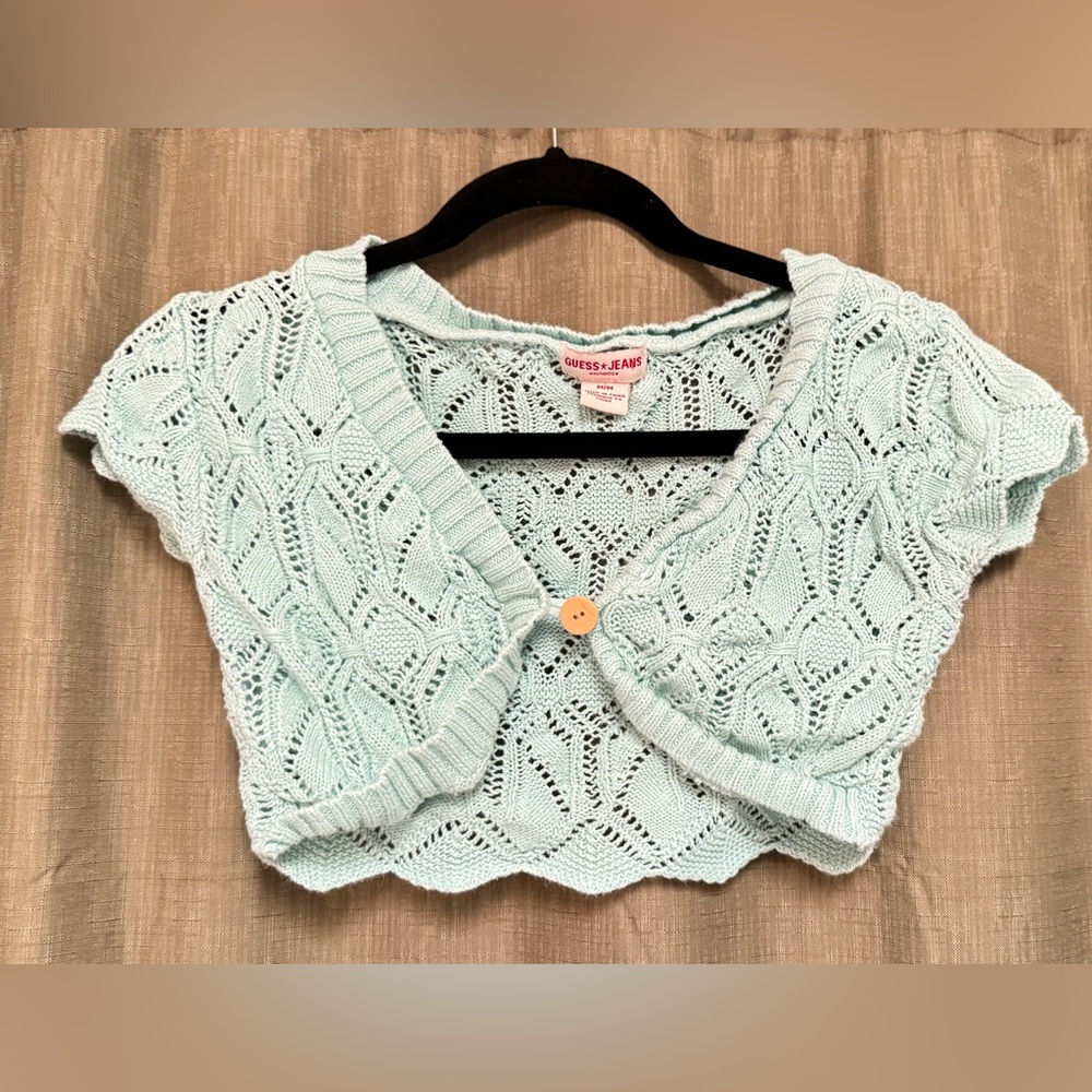 Guess Jeans Light Blue Knit Bolero